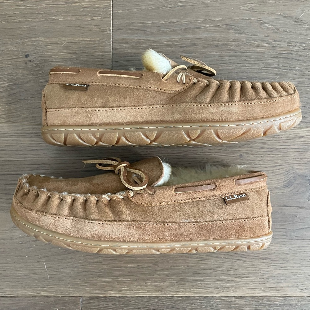 L.L. Bean Women’s Wicked Good Camp Moccasin Slippers NIB Brown Size 7 Never Worn - Picture 4 of 7